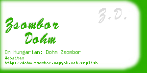 zsombor dohm business card